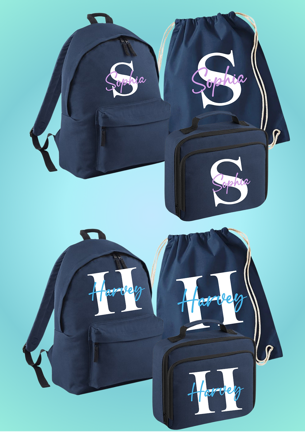 Back to School Large Bag Set- Font Only Option
