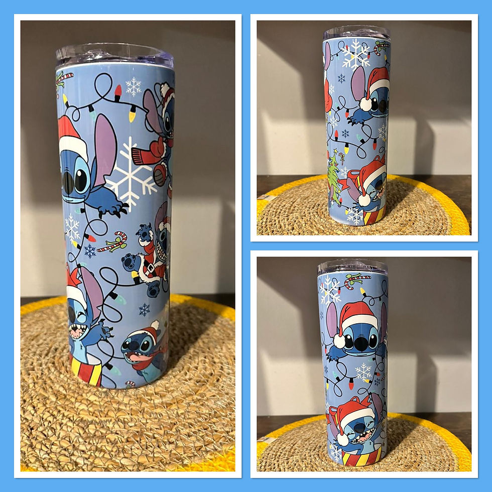 16oz & 20oz Stainless Steel Blue Alien Tumbler