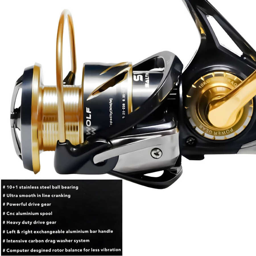 Küçük resim: ODB - Ryuji Seawolf 6000 SW 10+1BB Jig Makara, Olta Makarası