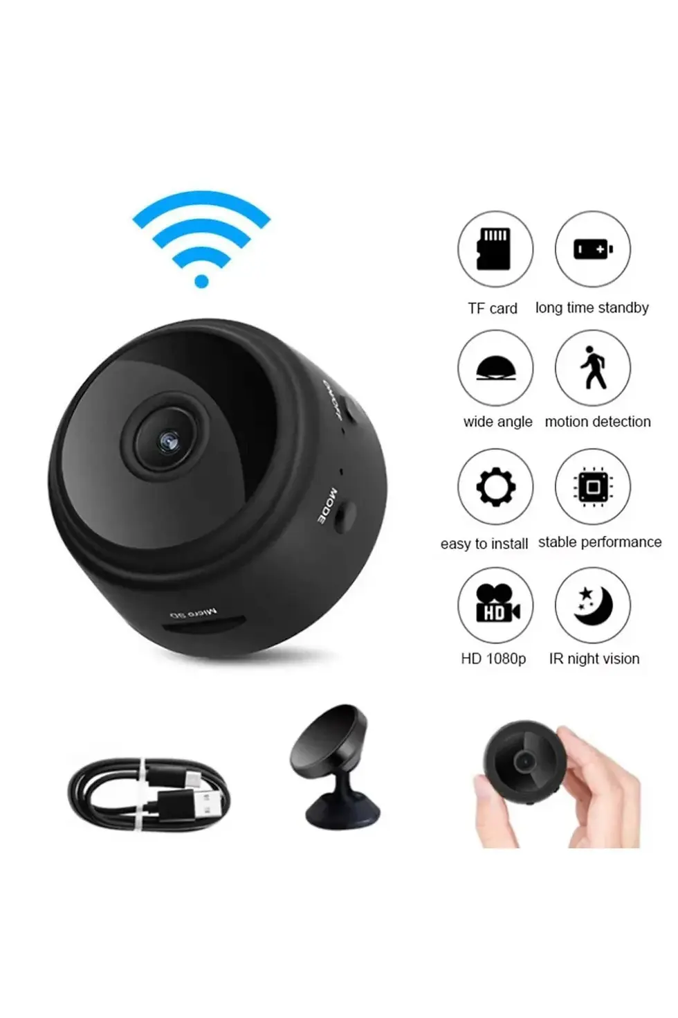 Thumbnail:  1080P (HD) Mini Gizli Kamera - Kablosuz Wifi