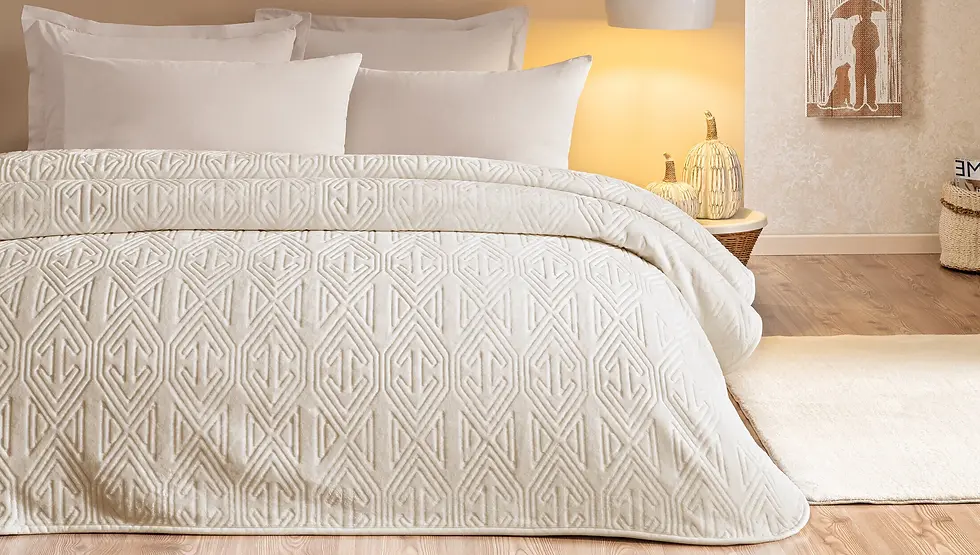 Küçük resim: Yataş Puffy Melan Battaniye - Şampanya