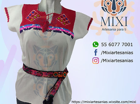 Blusa bordada en manta blanca