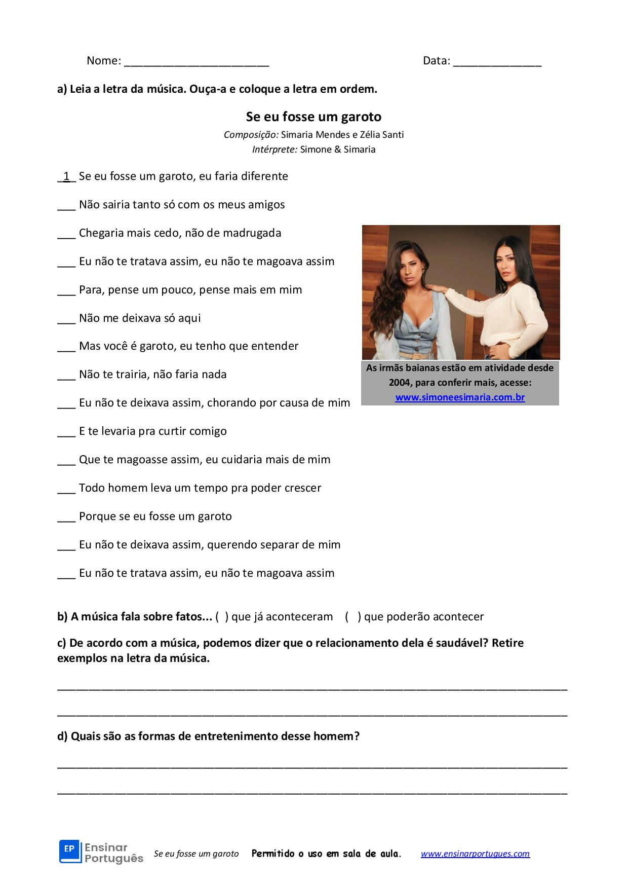 Aprender português com música