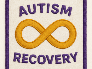utism infinity ribbon and purple recovery ribbon