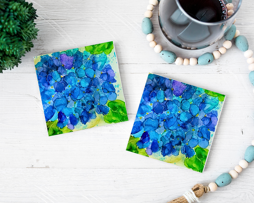 Thumbnail: Hydrangea Coaster Set of 4, Design 16