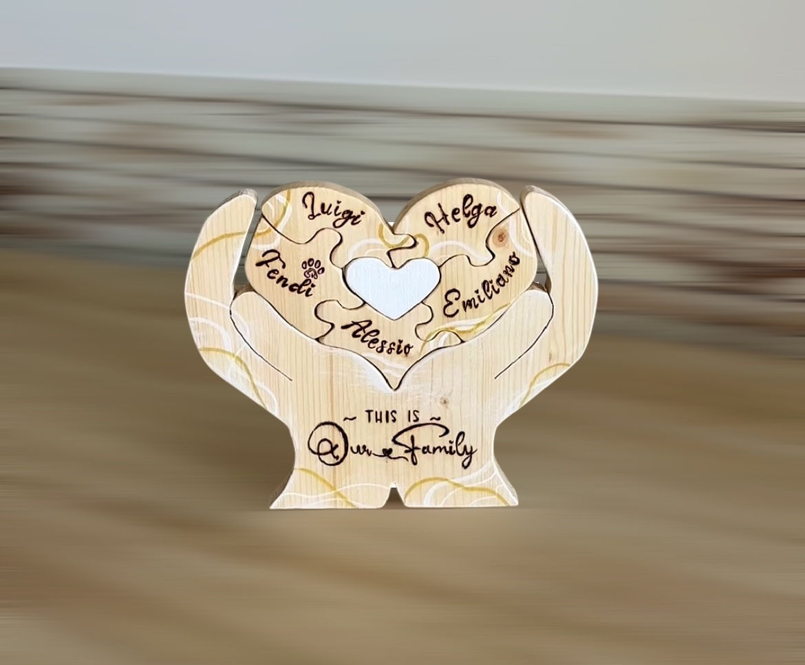 Puzzle in Legno, l'abbraccio della famiglia