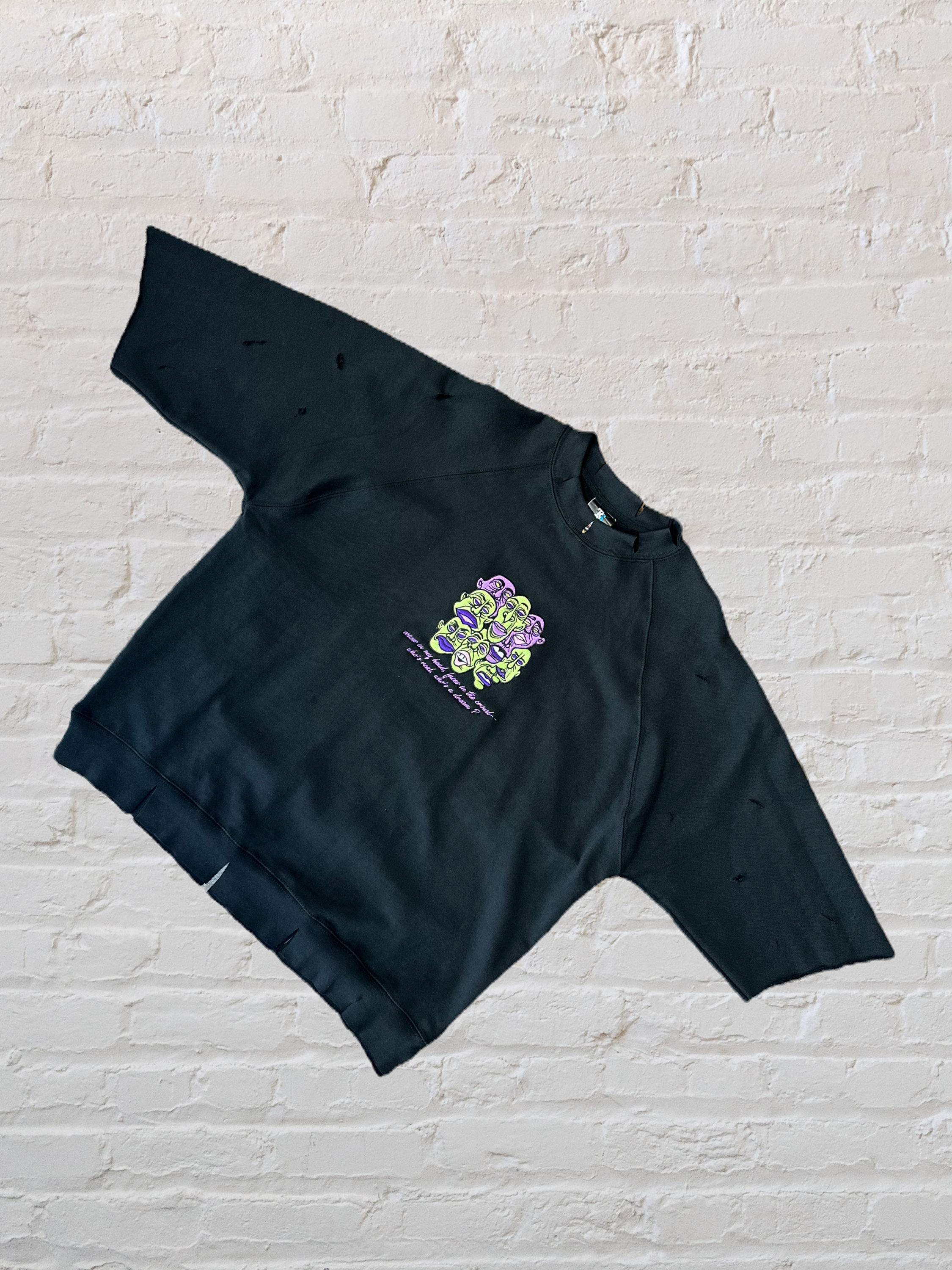 Voices in My Head Distressed Oversized Graphic Tee