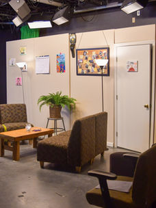 Studio set up for a sketch during Up Late Live