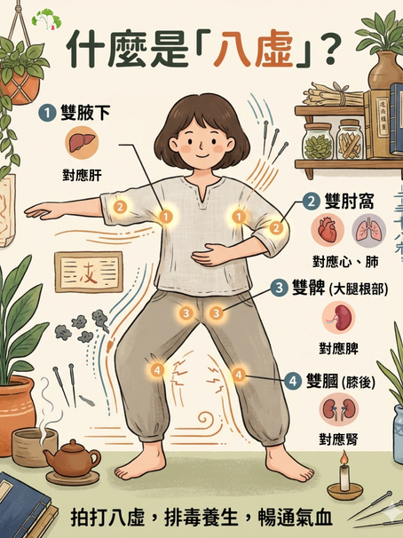 常坐辦公室的你必學「拍八虛」