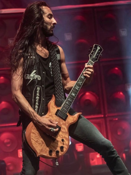 Death Grip Straps, Dario Lorina, Black Label Society, Guitar Straps, Death Grip Academy, Photo by Bryan Bardes