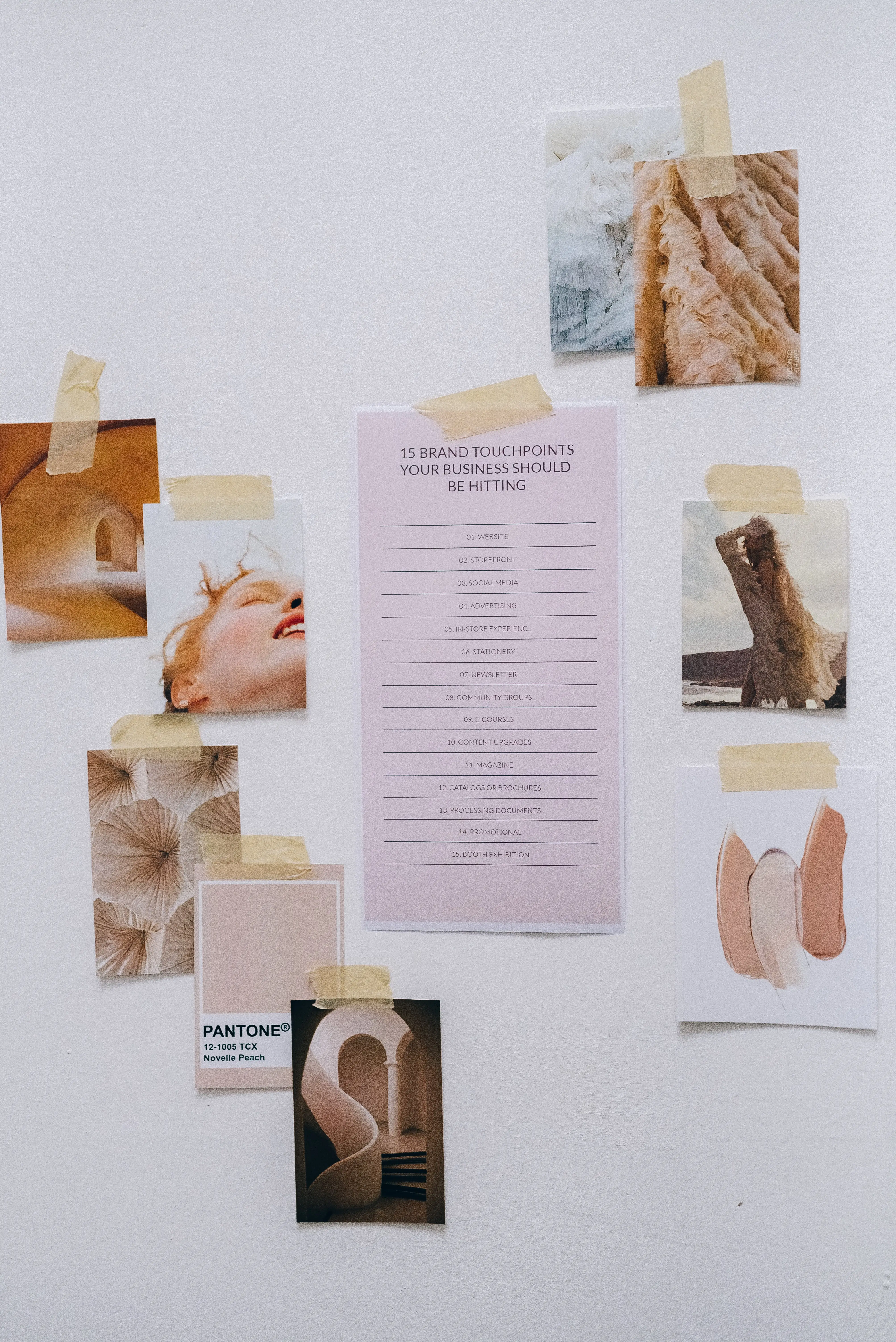Wall Mood Board For Business Branding and Marketing Inspiration