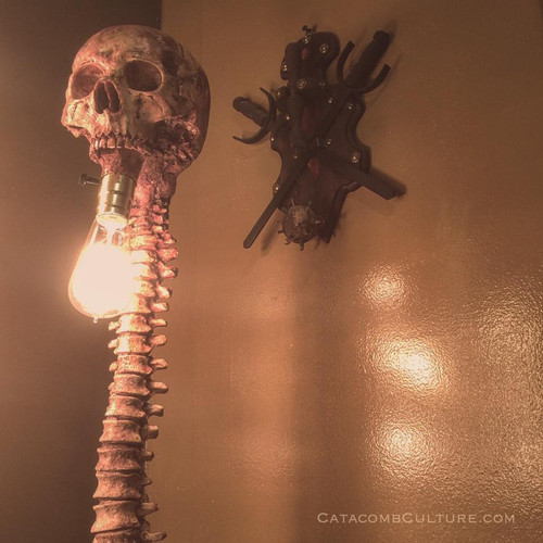 Skull and Spine Lamp