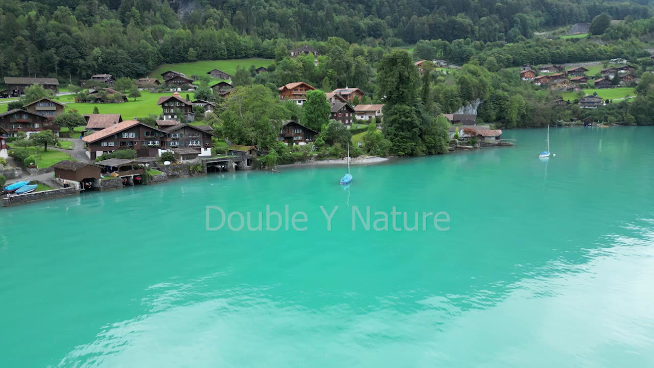 Schweiz Drohne 057 - Dorf Iseltwald | 4K UHD