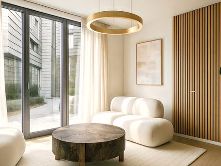 Salon lumineux avec murs blancs et décoration minimaliste pour agrandir visuellement l’espace