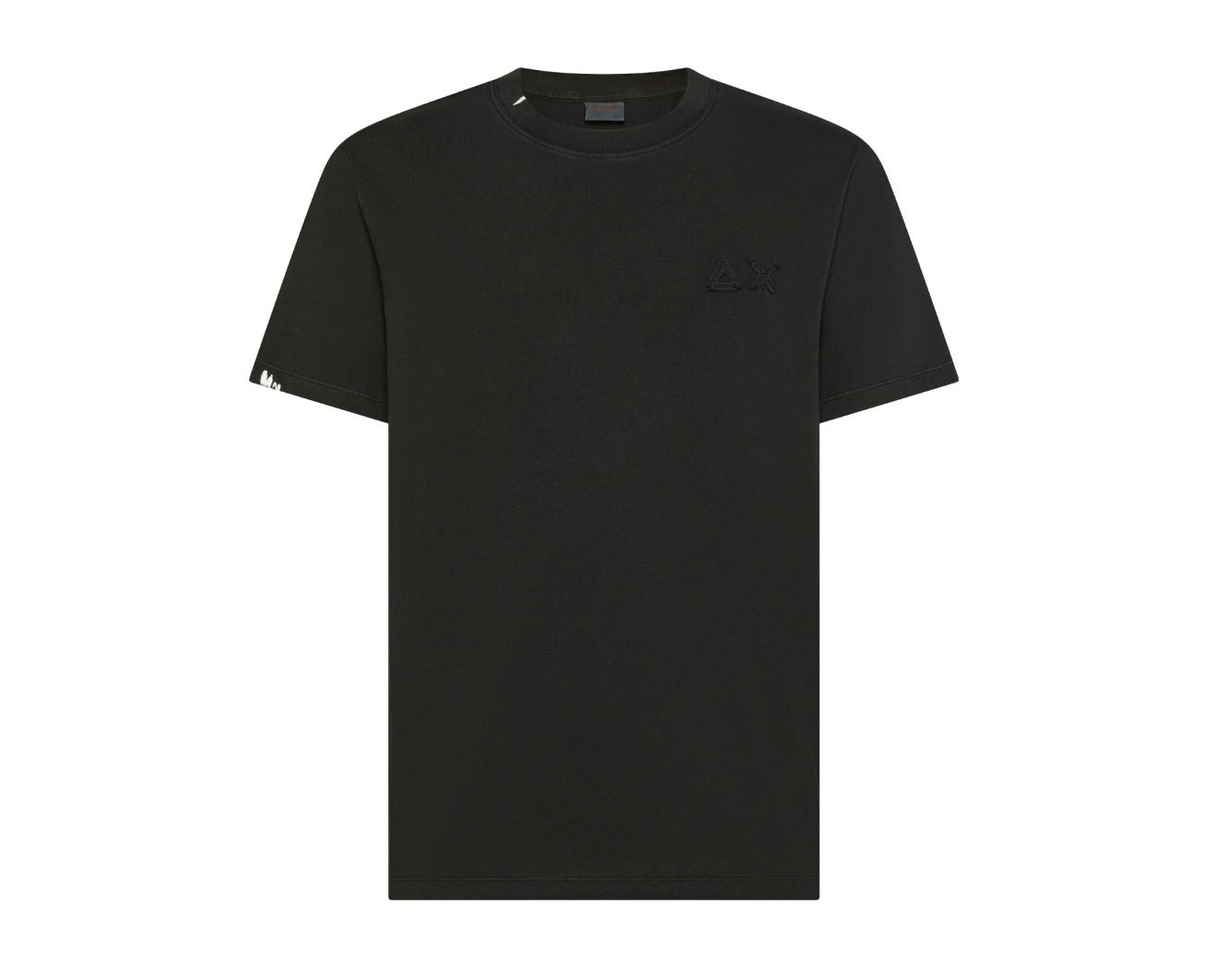 T-shirt con trattamento vintage in cotone nero