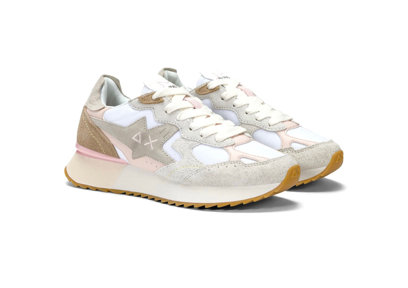 Sneaker Stargirl Multicolor in suede e nylon bianco