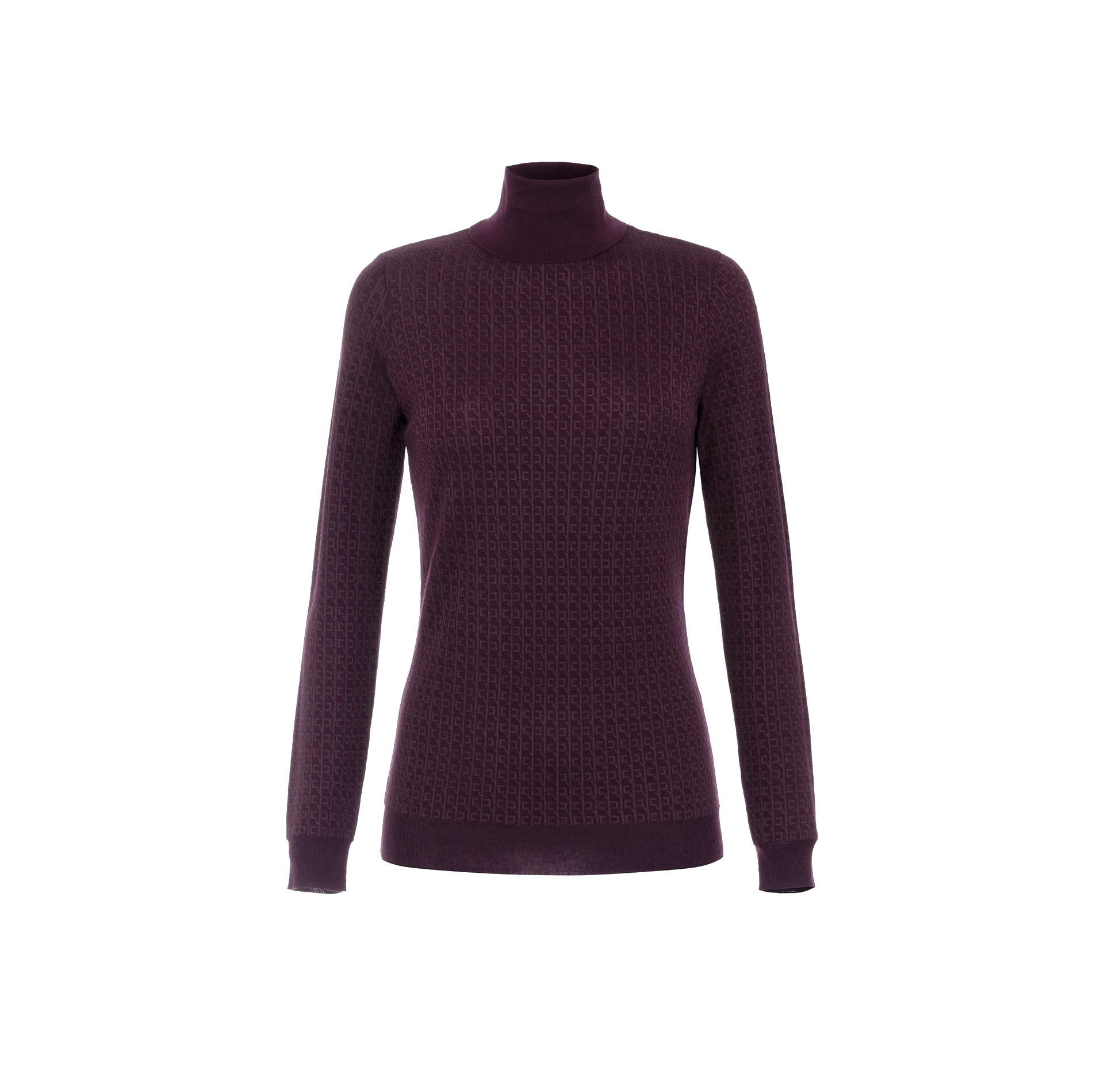 Maglia in lana con micro-logo jacquard