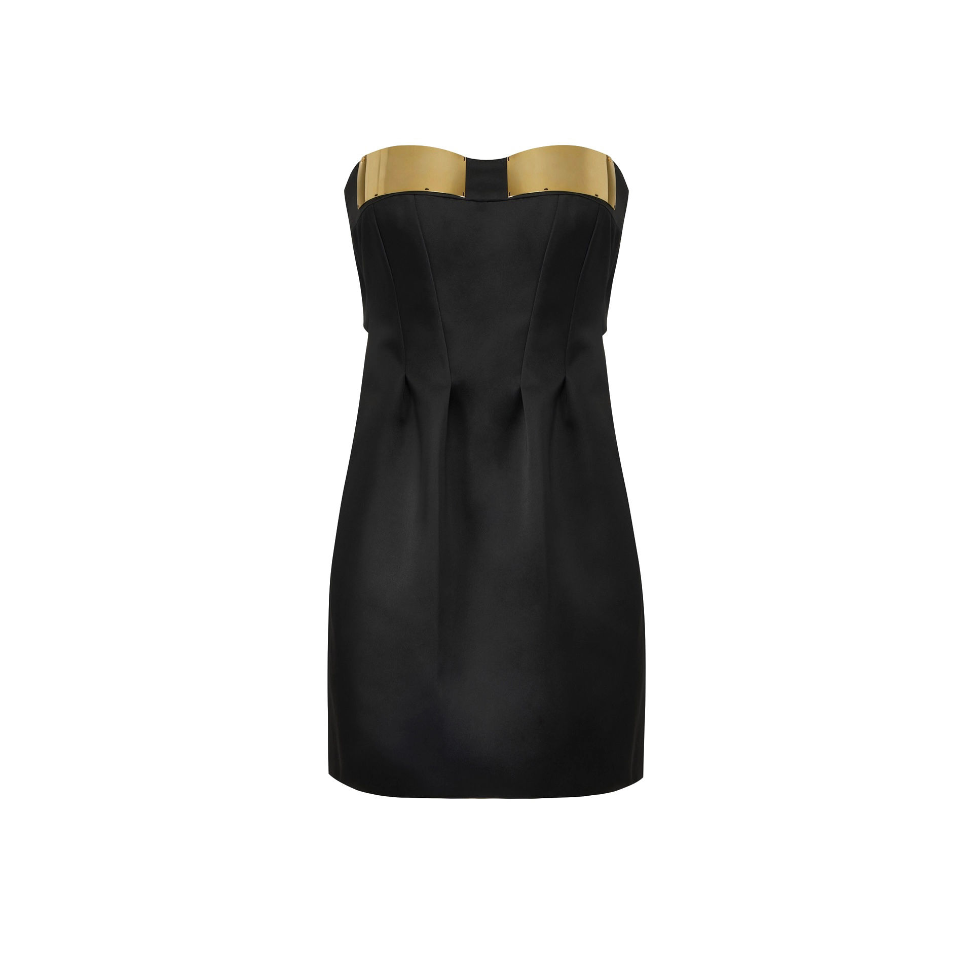 Mini abito in duchesse con coppe gioiello