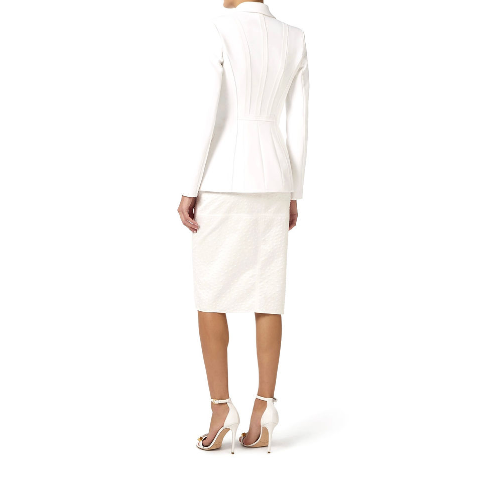 Thumbnail: Giacca in doppio crêpe stretch con motivi a taglio vivo