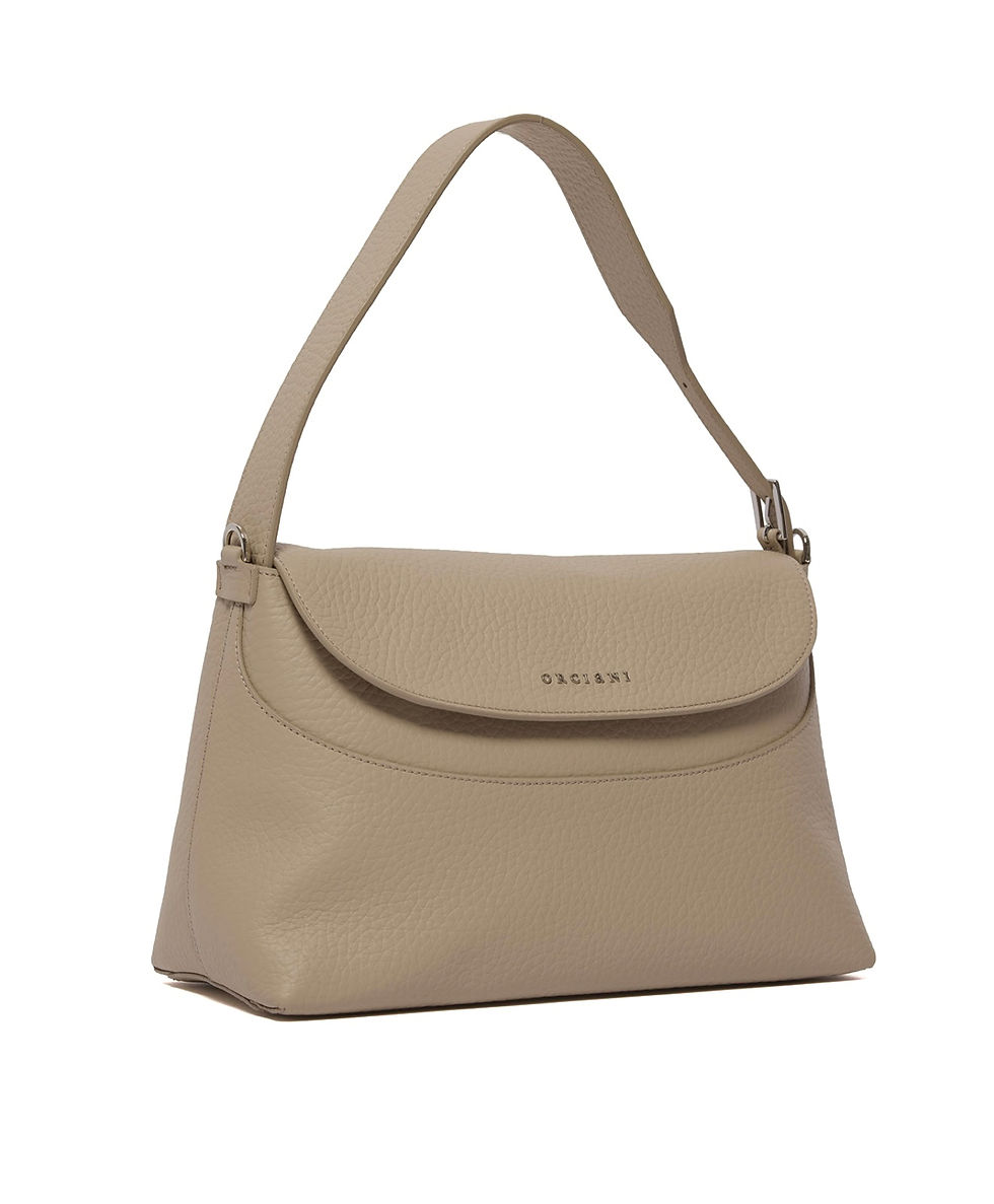 Thumbnail: Borsa Nana Soft Midi a spalla in pelle martellata con tracolla