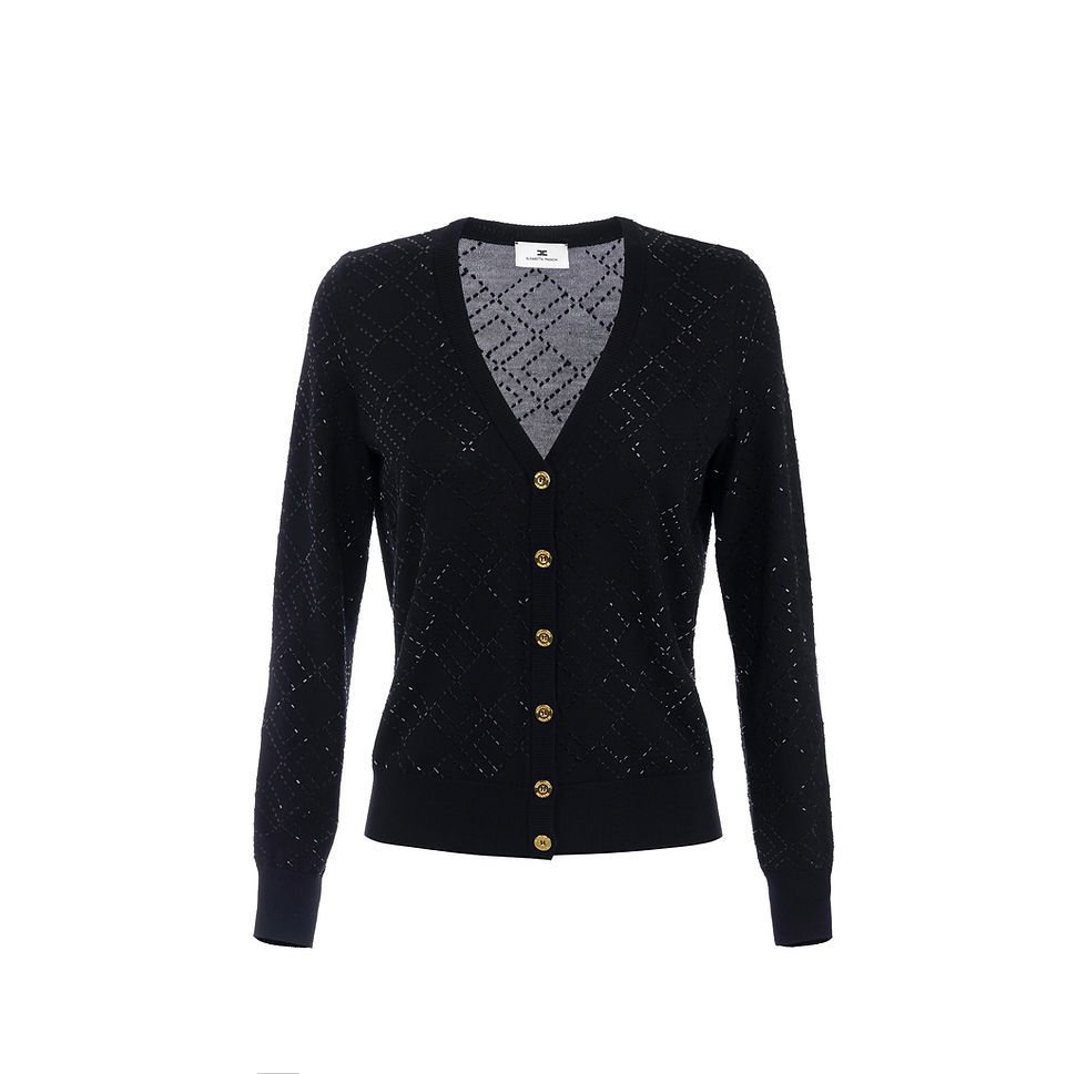 Cardigan in lana con cristalli