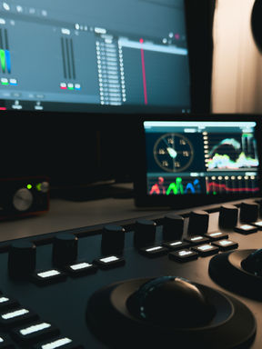 closup from a color grading suite