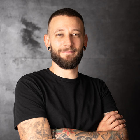 portrait of a guy in a black shirt