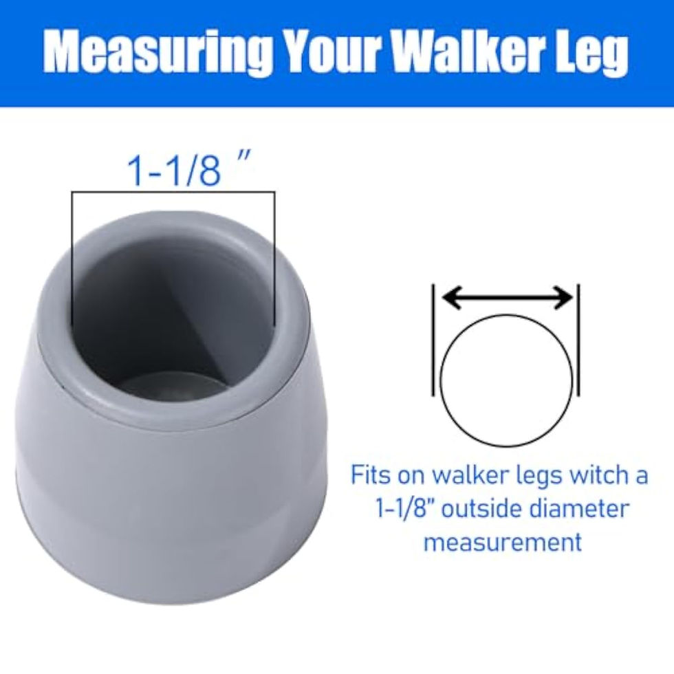 Thumbnail: 4 Pack Walker Tips 1 1/8 inch Universal Walker Accessories Replacement Rubber T
