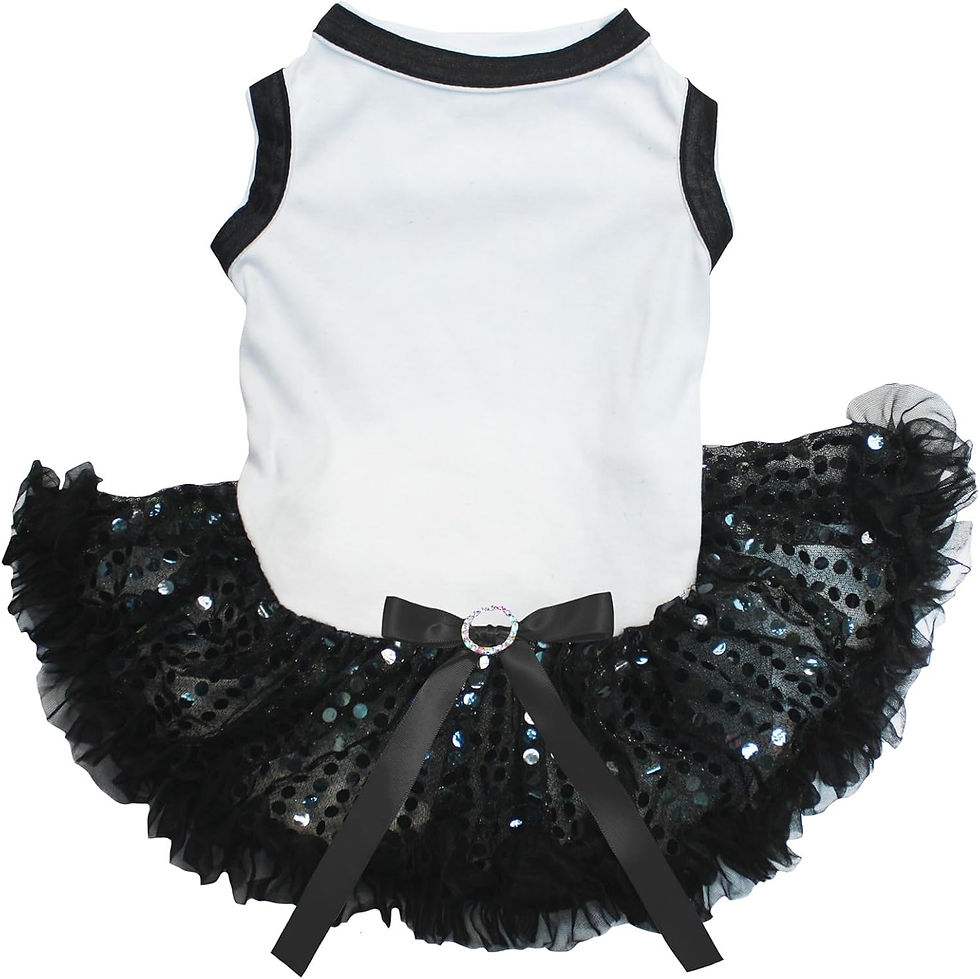 Thumbnail: Petitebella Plain Sequins Tutu Puppy Dog Dress (White/Purple, Medium)