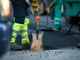 Road construction at two city intersections