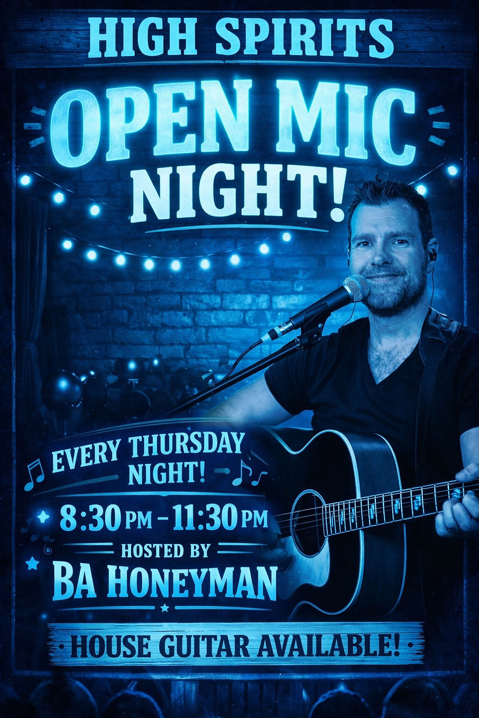 Thursday open mic nights at high spirits Falkirk.