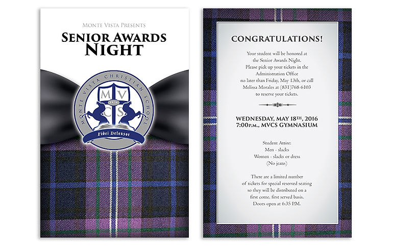 Senior Awards invites for private school