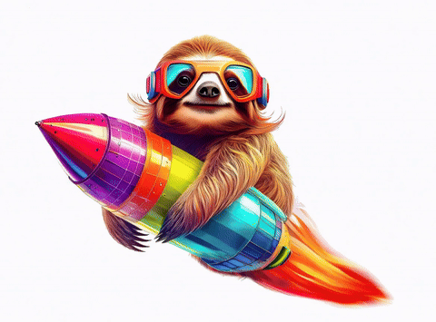 Sloth Faster, the 3xFaster mascot, blasts off on a rocket, symbolizing the increased productivity and speed our extensions