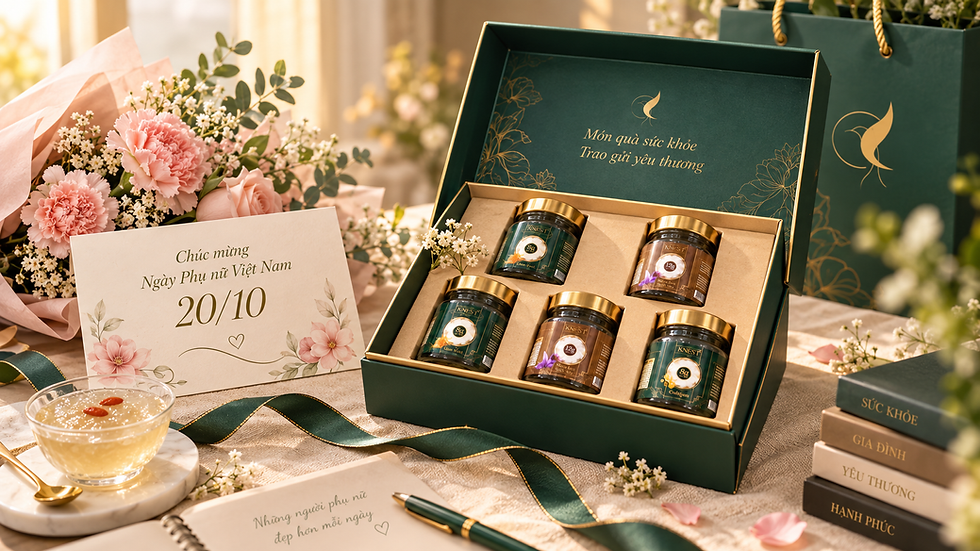 Thumbnail minh họa Yến sào làm quà 20/10 có phù hợp không? Cách chọn set quà cho từng người nhận với sản phẩm Yến sào KHANG