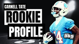 Carnell Tate dynasty rookie profile 2026 fantasy football outlook with Tennessee Titans projection and Football Scout 365 branding