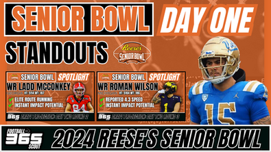 2024 Senior Bowl Day One Standout Players: Roman Wilson, Quinyon Mitchell, and Ladd McConkey Stole The Show