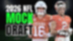 2026 NFL Mock Draft thumbnail featuring Texas quarterback Arch Manning and Clemson quarterback Cade Klubnik, previewing early first-round projections on Football Scout 365.