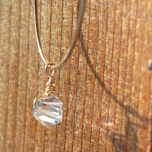 ハーキマーダイヤモンド 14Kgf フープピアス (PF0001) | minure crystal