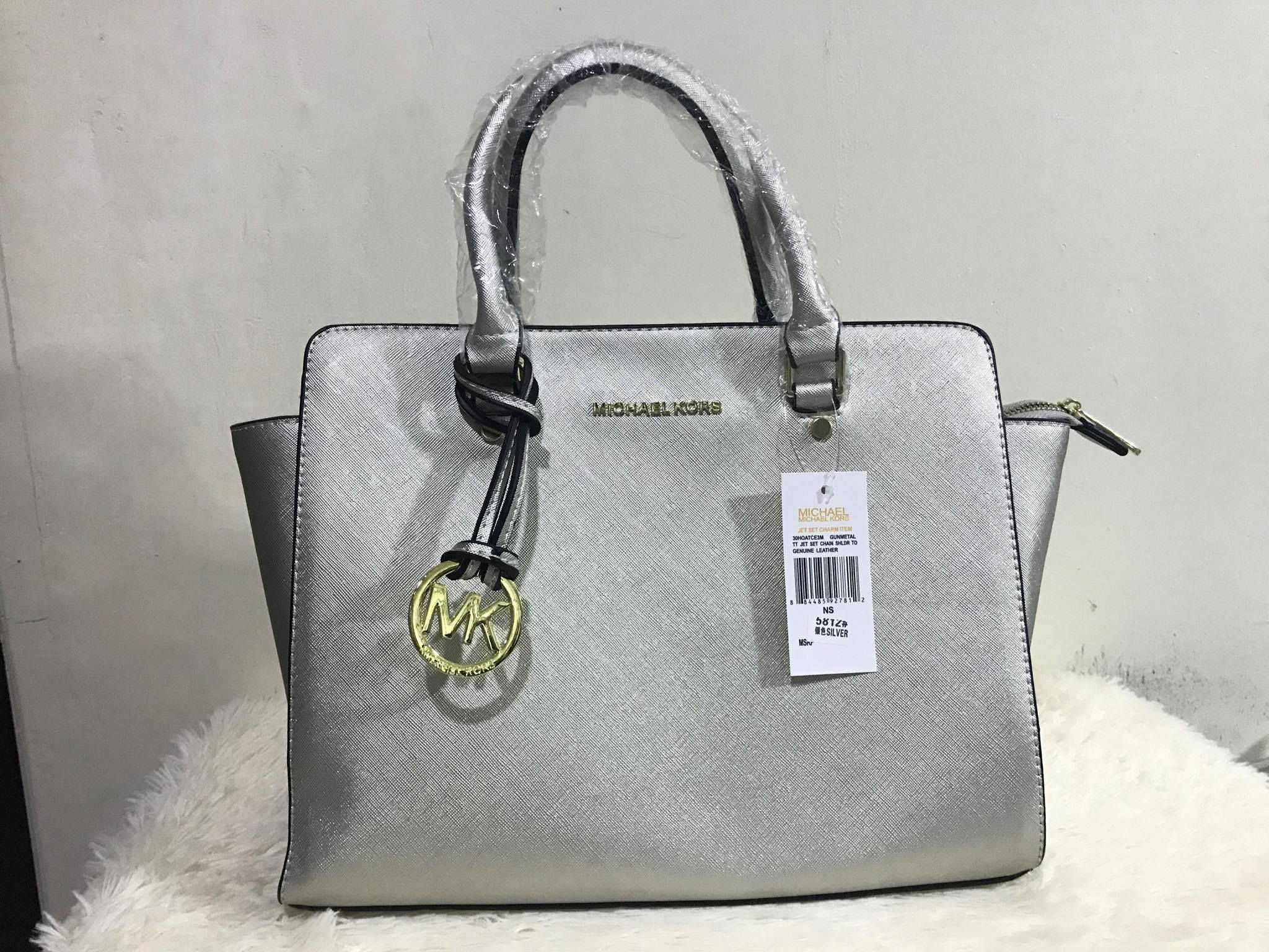 Michael Kors Big Satchel Bag (Silver)
