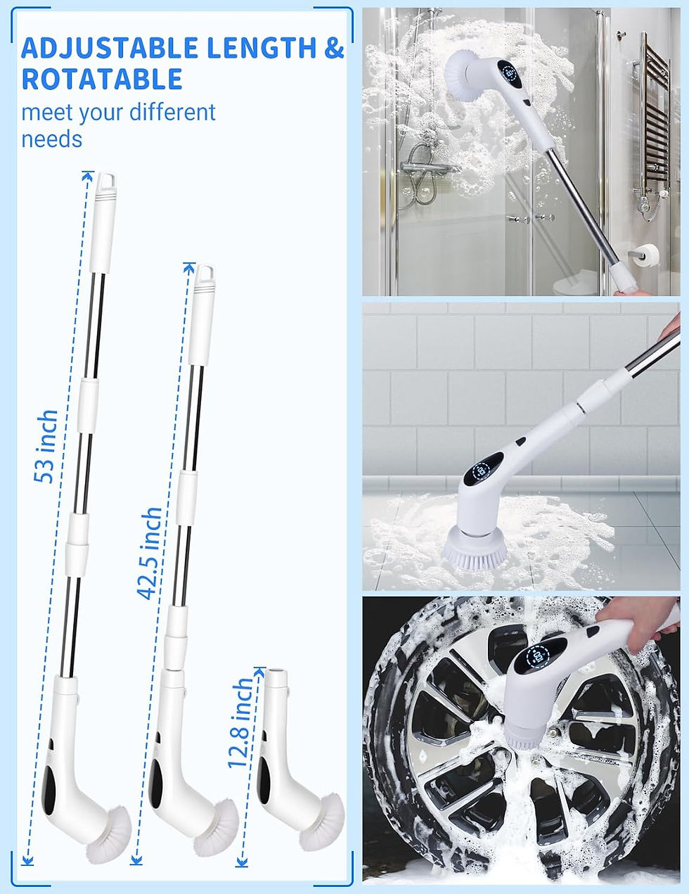 Miniaturbild: Electric Spin Scrubber, Cordless Shower Scrubber with 3 Speeds 430 RPM