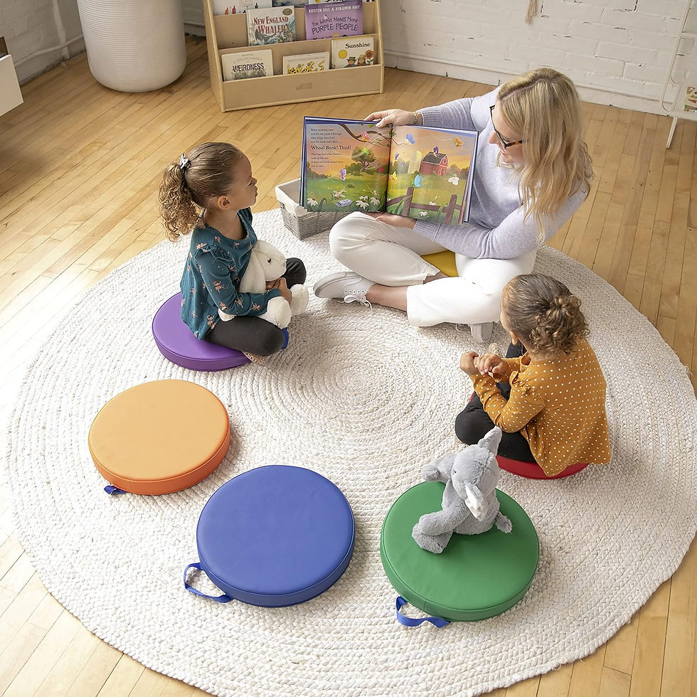 Thumbnail: ECR4Kids SoftZone Floor Cushions, Round, Flexible Seating, Assorted, 6-Piece