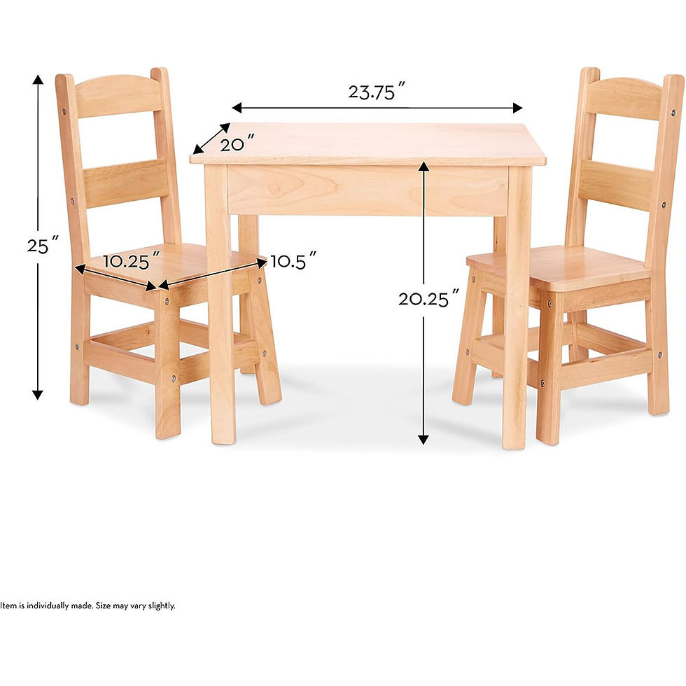 Miniature : Melissa & Doug Solid Wood Table and 2 Chairs Set
