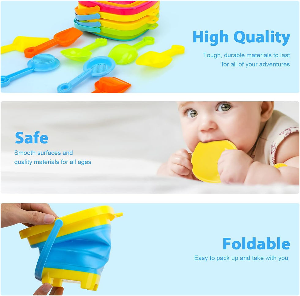 Μικρογραφία: TOY Life Beach Toys, Sand Toys for Kids with 4 Collapsible Beach Buckets