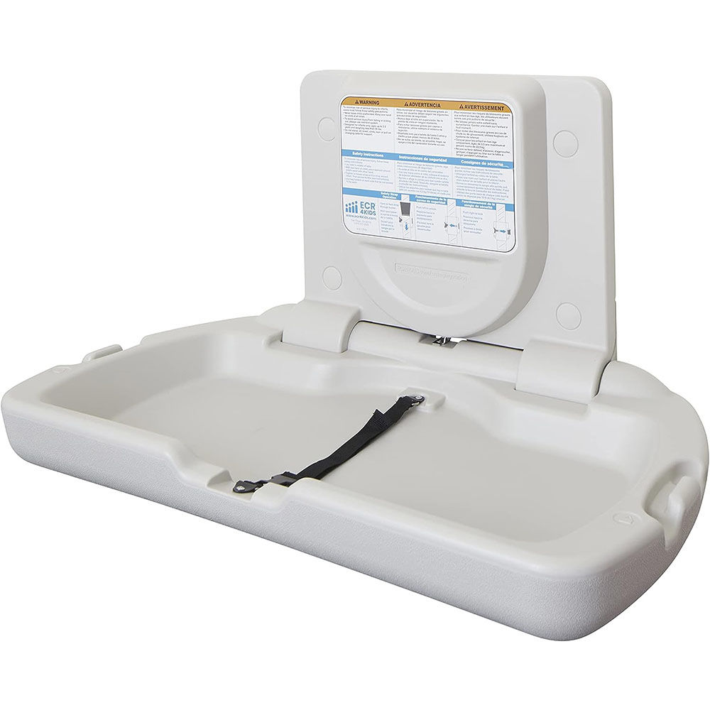 ECR4Kids Horizontal Wall-Mounted Changing Station with Slim Back