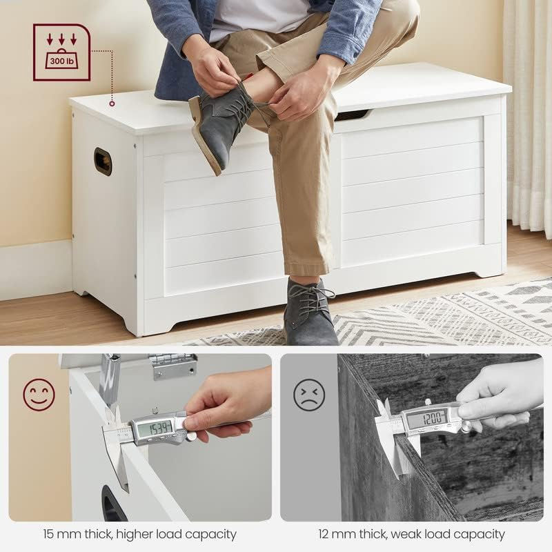 Miniature : VASAGLE Storage Chest, Storage Trunk with 2 Safety Hinges