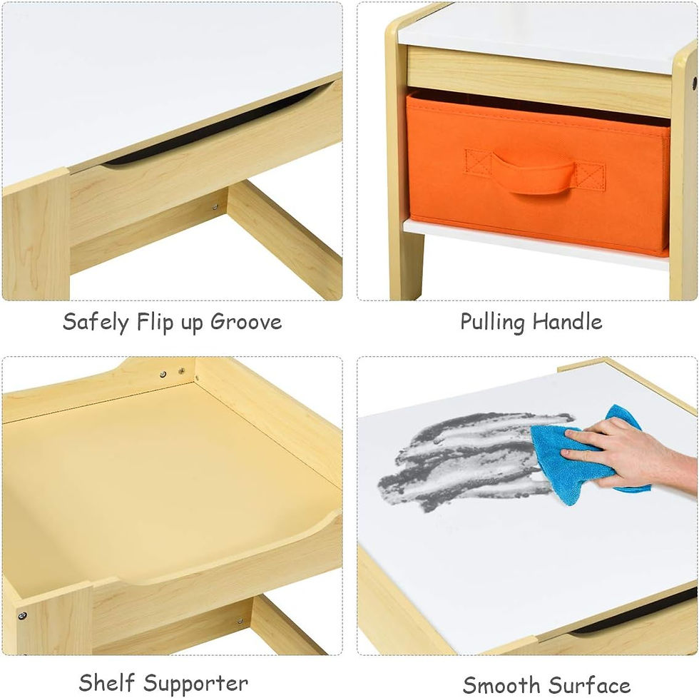 Miniature : Costzon 3 in 1 Wooden Activity Table with Storage Draw