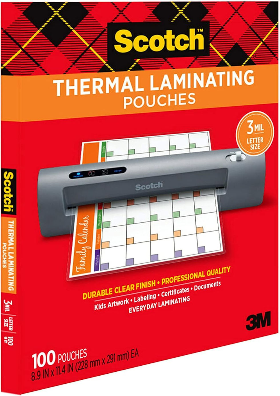 Miniature : Scotch Thermal Laminating Pouches, 100 Pack Laminating Sheets, 3 Mil