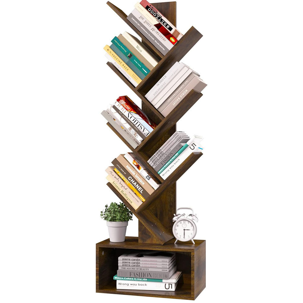 Modern Tree Bookshelf 7 Shelf Bookcase Book Storage 02