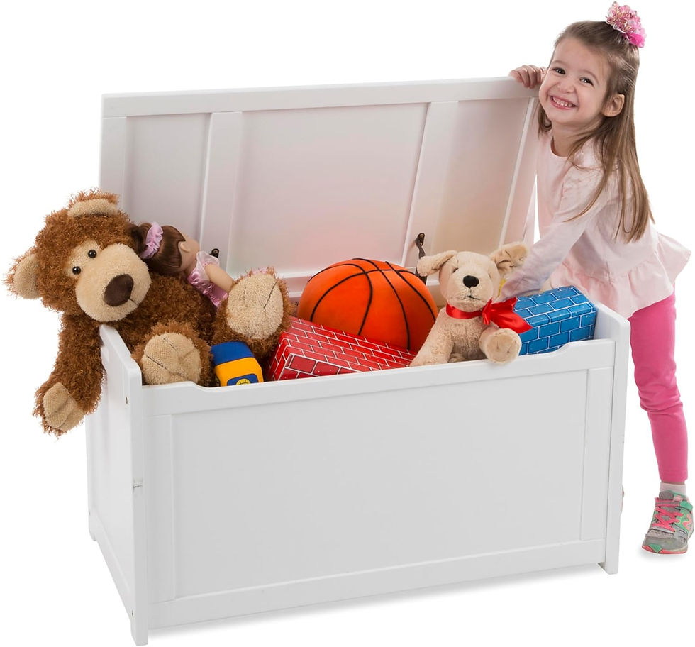 Miniaturbild: Melissa & Doug Wooden Toy Chest-White Furniture for Playroom