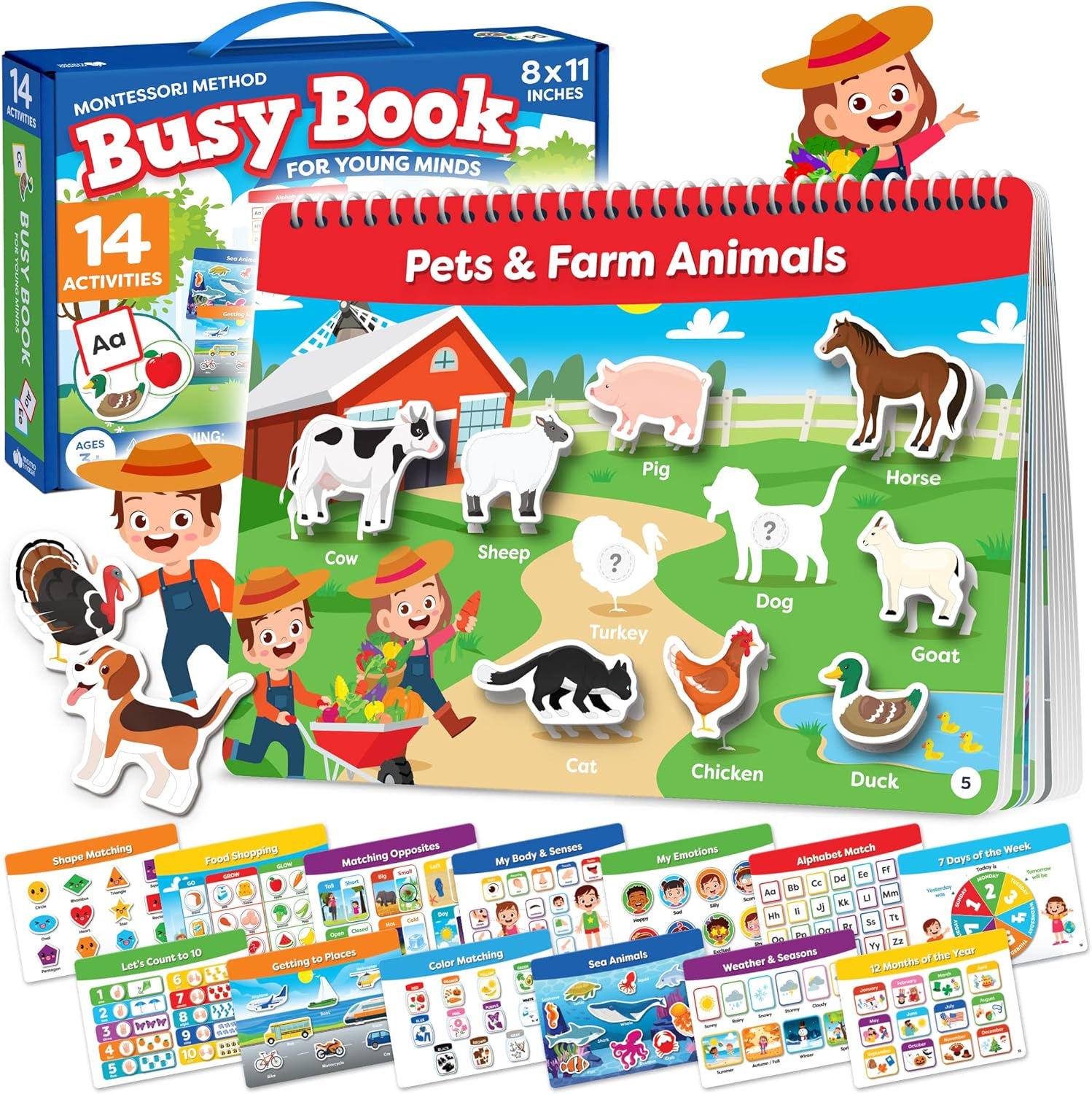 Montessori Busy Book For Toddlers Ages 3 and Up
